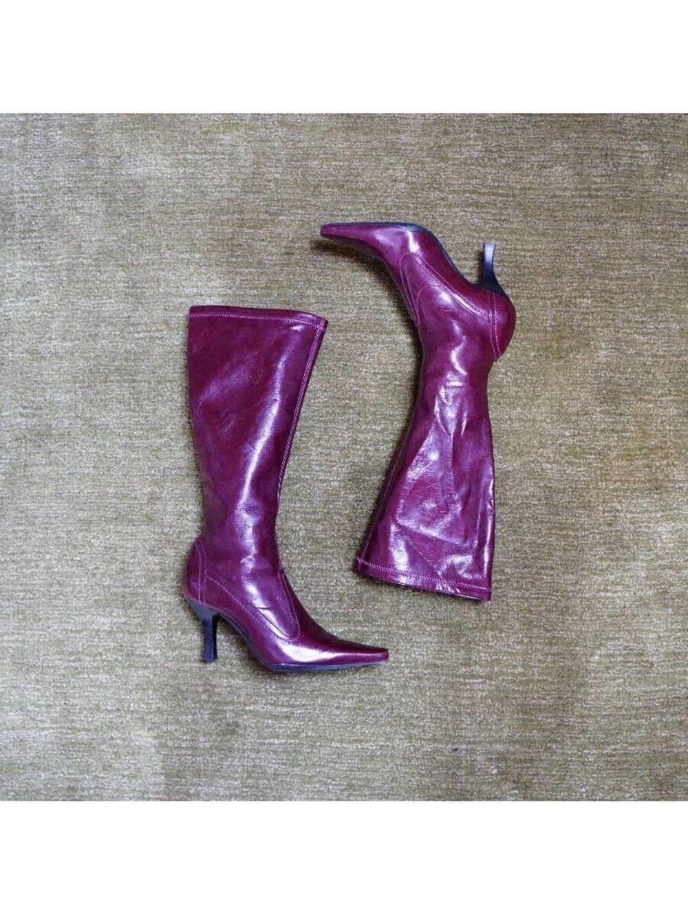 Franco Sarto Women's Burgundy Leather Knee-High Boots Size 5.5M